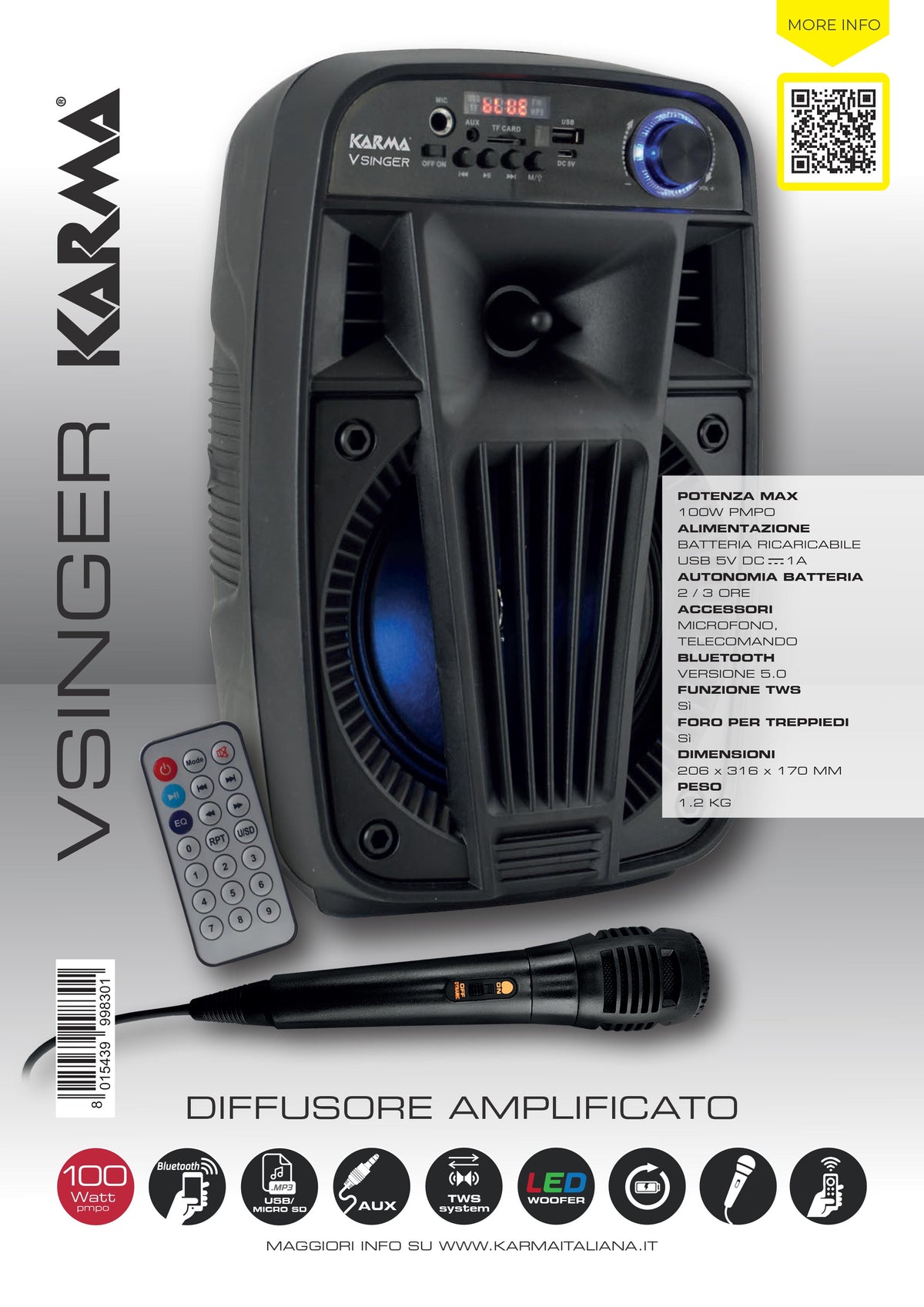 KARMA V SINGER – aktivni zvučnik
